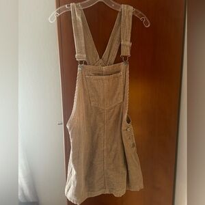 Tan, corduroy overall style dress